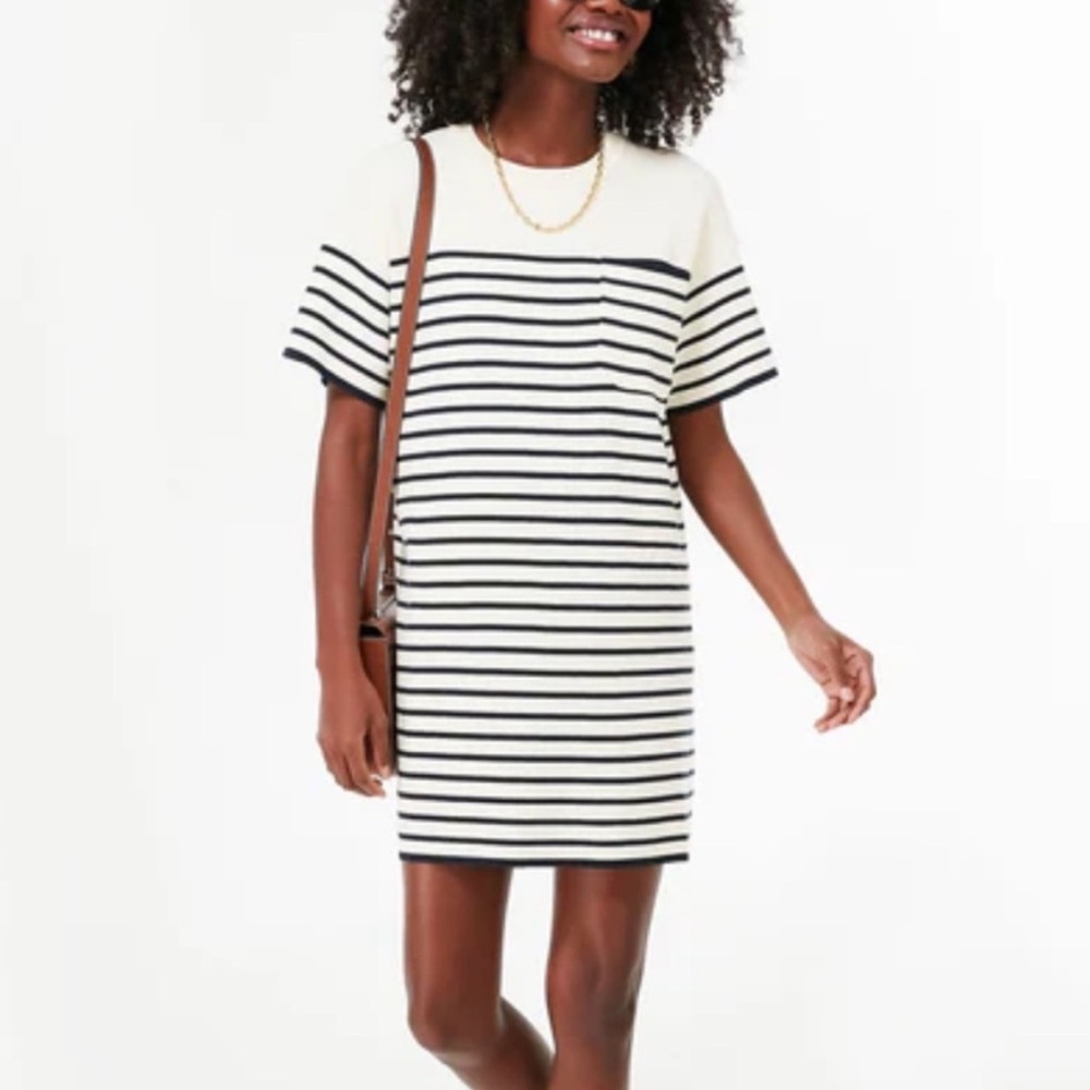 Tuckernuck Navy Knit Striped Frenchie Dress